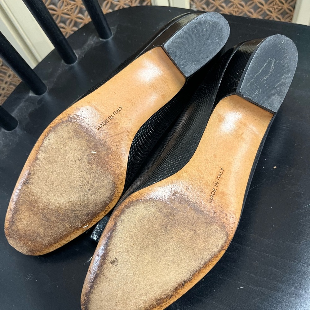 Vintage Ferragamo Vara kitten heels black leather bow pumps 90s classic - Picture 8 of 8